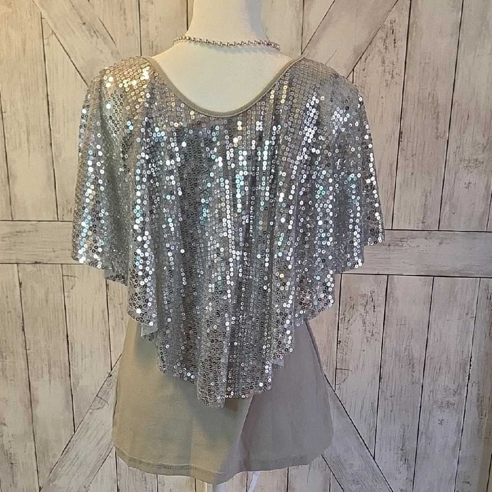 Silver Sequin Women's Top - Picture 3 of 4